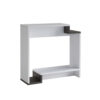 36 Inch Modern Console Table, Multilevel Wood Shelves, Gray and White