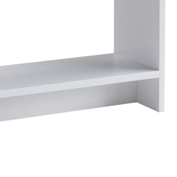 36 Inch Modern Console Table, Multilevel Wood Shelves, Gray and White