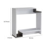 36 Inch Modern Console Table, Multilevel Wood Shelves, Gray and White