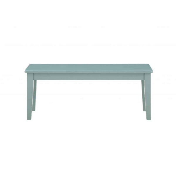 Bray 44 Inch Modern Rectangular Dining Bench, Tapered Legs, Teal Blue