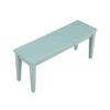 Bray 44 Inch Modern Rectangular Dining Bench, Tapered Legs, Teal Blue