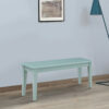 Bray 44 Inch Modern Rectangular Dining Bench, Tapered Legs, Teal Blue