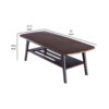 Gala 47 Inch Modern Wood Coffee Table with Bottom Shelf, Espresso Brown