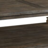 Classic 54 Inch Coffee Table, Baluster Legs, Spacious Top, Weathered Gray