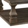 Classic 54 Inch Coffee Table, Baluster Legs, Spacious Top, Weathered Gray