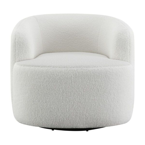 1502202669918fd53d320.jpeg 35 Inch Modern Swivel Accent Chair, Padded Seat, Round Barrel Back, White
