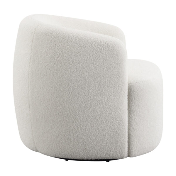 1502202669918fd6c3c14.jpeg 35 Inch Modern Swivel Accent Chair, Padded Seat, Round Barrel Back, White