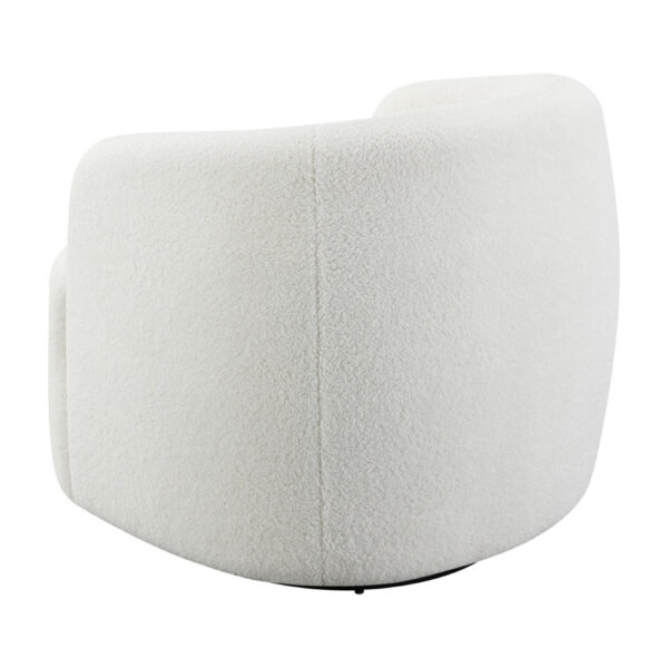 1502202669918fd84988a.jpeg 35 Inch Modern Swivel Accent Chair, Padded Seat, Round Barrel Back, White