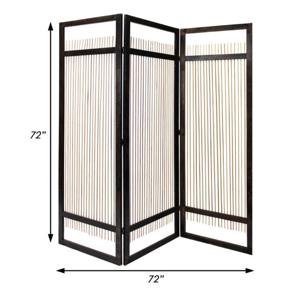 150220266991901433e0f.jpeg Yetta 72 x 72 Indoor Outdoor Folding Screen Room Divider, Willow, Brown