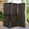 Yetta 72 x 72 Indoor Outdoor Folding Screen Room Divider, Handmade, Brown