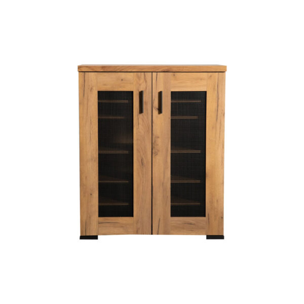 38 Inch Accent Cabinet Chest, 5 Adjustable Shelf Units, Golden Oak Brown
