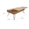 47 Inch Lift Top Coffee Table, Natural Brown Wood, 2 Storage Compartments