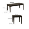 3 Piece Rectangular Coffee and Square End Table Set, Sleek Espresso Brown