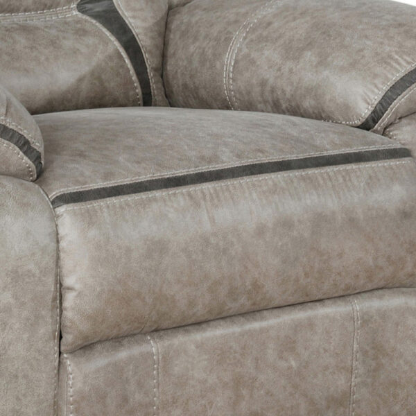150220266991913f6d7cd.jpeg Jake 41 Inch Gliding Manual Recliner, Pillowtop, Taupe Brown Faux Leather