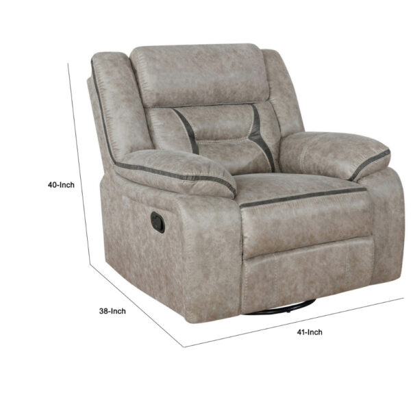 150220266991914275e63.jpeg Jake 41 Inch Gliding Manual Recliner, Pillowtop, Taupe Brown Faux Leather