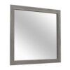 Adia 40 Inch Modern Accent Mirror, Sleek Textured Frame, Rustic Gray Veneer