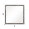 Adia 40 Inch Modern Accent Mirror, Sleek Textured Frame, Rustic Gray Veneer