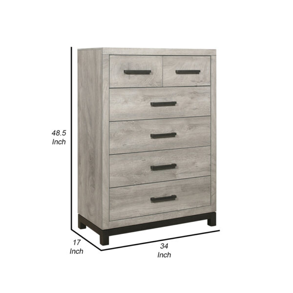 15022026699191736d16c.jpeg Deena 49 Inch 6 Drawer Tall Dresser Chest with Metal Handles, Light Gray