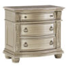 150220266991919b677ca.jpeg Caitlin 35 Inch 3 Drawer Nightstand with Marble Top, Leaf Carvings, Silver