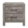 15022026699191a5cd6cd.jpeg Adia 24 Inch Classic 2 Drawer Nightstand, Metal Handles, Rustic Gray Finish