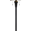 Eli 60 Inch Floor Lamp, Hexagonal Tiffany Style Shade, Dual Light, Bronze