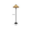 Eli 60 Inch Floor Lamp, Hexagonal Tiffany Style Shade, Dual Light, Bronze