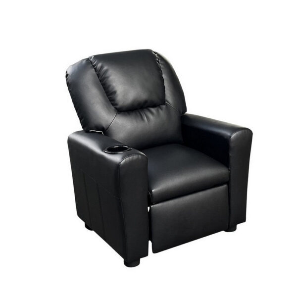15022026699192afe4407.jpeg Nik Youth Recliner Chair, Cup Holder, Padded Seat and Back, Black