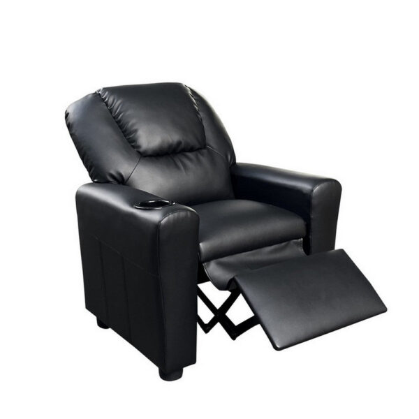 15022026699192b1816c9.jpeg Nik Youth Recliner Chair, Cup Holder, Padded Seat and Back, Black