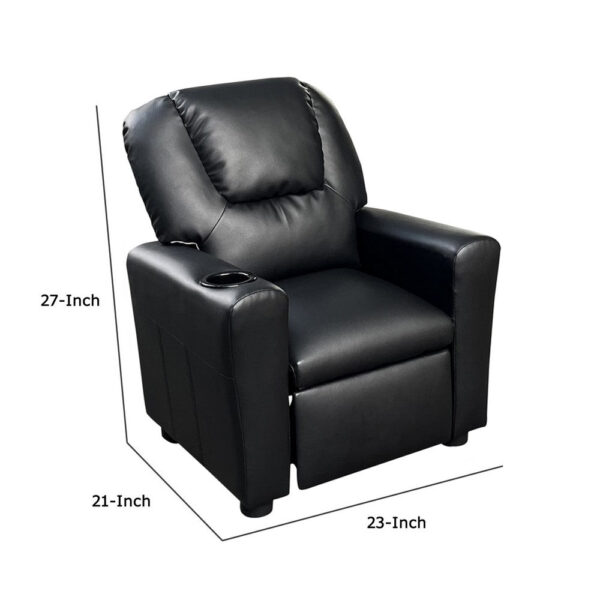 15022026699192b6d6916.jpeg Nik Youth Recliner Chair, Cup Holder, Padded Seat and Back, Black