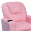 Nik Youth Recliner Chair, Cup Holder, Padded Seat and Back, Pink
