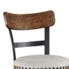 Zane 30 Inch Swivel Barstool, Round Cushioned Seat, Rich Brown Wood Frame