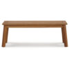 47 Inch Rectangular Bench, Natural Acacia Wood, Slatted Seat, Angled Legs