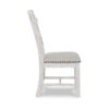 Zane 20 Inch Dining Chair, Set of 2, Beige Polyester Seat, Antique White