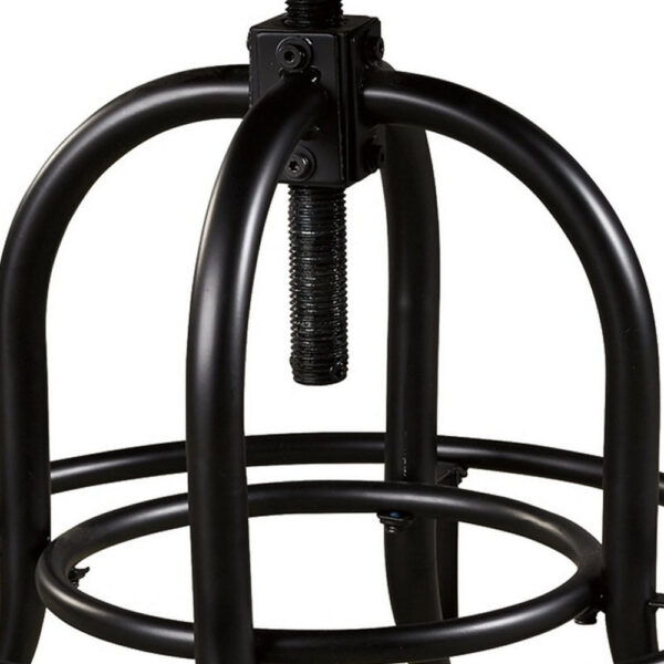 Zane 24 Inch Adjustable Swivel Counter Stool, Set of 2, Black Metal Base