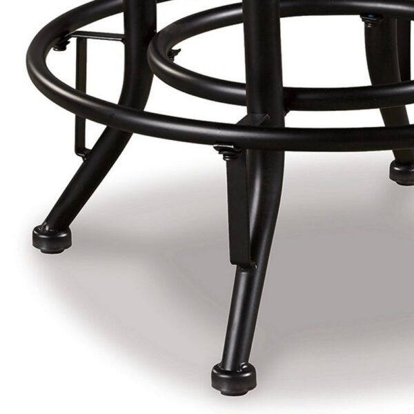 Zane 24 Inch Adjustable Swivel Counter Stool, Set of 2, Black Metal Base