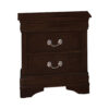 150220266991937562b26.jpeg Nim 24 Inch 2 Drawer Nightstand, Classic Bail Handles, Cappuccino Brown