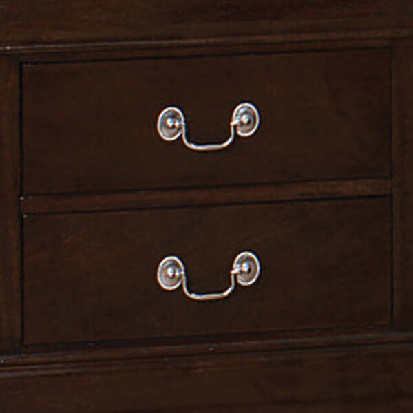 150220266991937740402.jpeg Nim 24 Inch 2 Drawer Nightstand, Classic Bail Handles, Cappuccino Brown