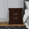 150220266991937e12b70.jpeg Nim 24 Inch 2 Drawer Nightstand, Classic Bail Handles, Cappuccino Brown