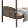 Twin Over Twin Bunk Beds, Curved Headboards, Ladder, Straight Legs, Brown