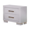 15022026699193e1e5cab.jpeg Bela 26 Inch 2 Drawer Nightstand, Felt Lined, Silver Handles, Crisp White