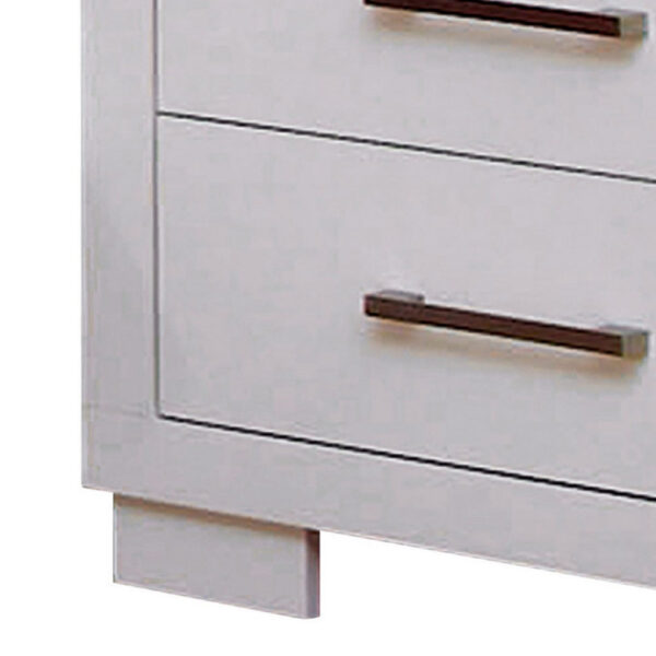 15022026699193e6be7f2.jpeg Bela 26 Inch 2 Drawer Nightstand, Felt Lined, Silver Handles, Crisp White