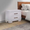 15022026699193e98e2b2.jpeg Bela 26 Inch 2 Drawer Nightstand, Felt Lined, Silver Handles, Crisp White