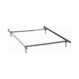 1502202669919404e2986.jpeg Nit Multisize Metal Bed Frame, Twin or Full Size, Caster Wheels, Black