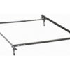 Nit Multisize Metal Bed Frame, Twin or Full Size, Caster Wheels, Black