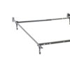 Nit Multisize Metal Bed Frame, Twin or Full Size, Caster Wheels, Black