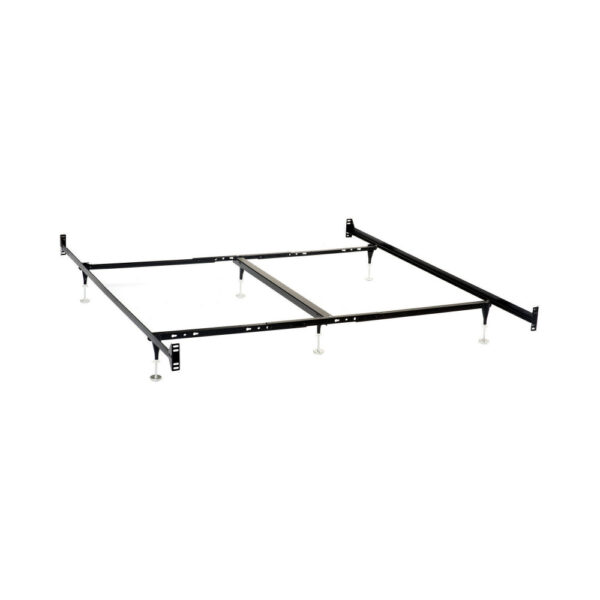 150220266991940f84f96.jpeg Bed Frame, Queen or King, 6 Metal Legs with Adjustable Glides, Matte Black