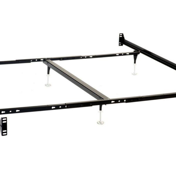 1502202669919410ad932.jpeg Bed Frame, Queen or King, 6 Metal Legs with Adjustable Glides, Matte Black