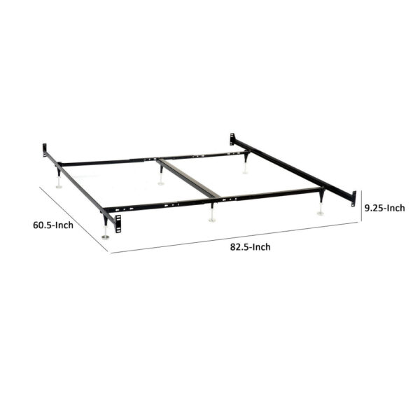 1502202669919415d5587.jpeg Bed Frame, Queen or King, 6 Metal Legs with Adjustable Glides, Matte Black