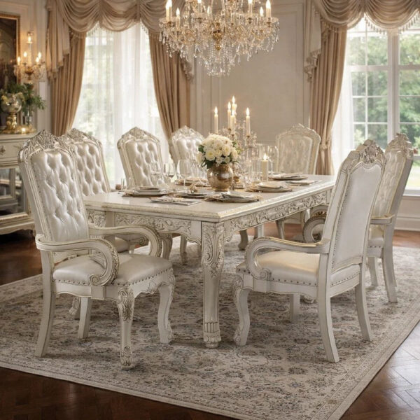 Aurora 27 Inch Executive Office Chair, Faux Leather, Tufted, Bone White