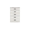 Wisp 46 Inch Tall Dresser Chest, 5 Drawers, Rustic Smooth White Finish